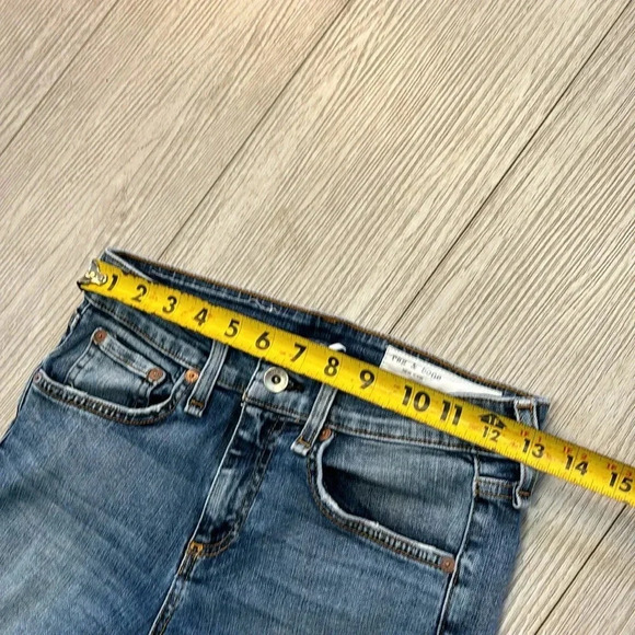 Rag & Bone Cate Mid-Rise Skinny Jeans with Distressed Knee in Blue sz 26 - Picture 15 of 16